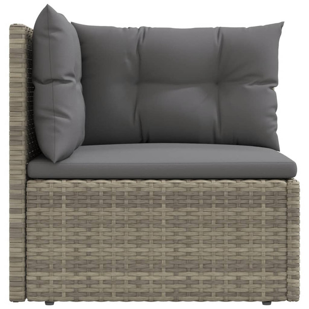 Kutna vrtna sofa od poliratana s jastucima siva 319600