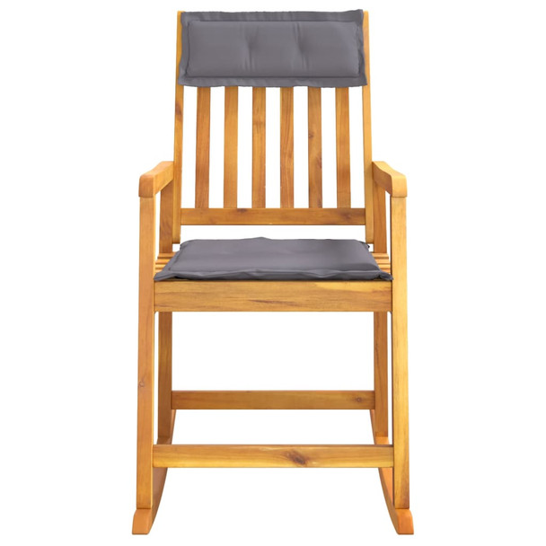 Stolica za ljuljanje od masivnog bagremovog drva s jastucima 360026