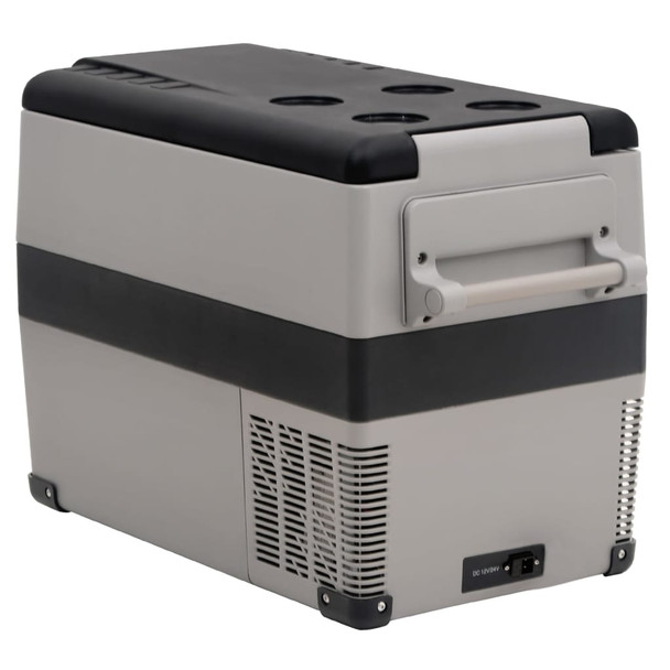 Prijenosni hladnjak s ručkom i adapterom crno-sivi 55 L PP i PE 3154643