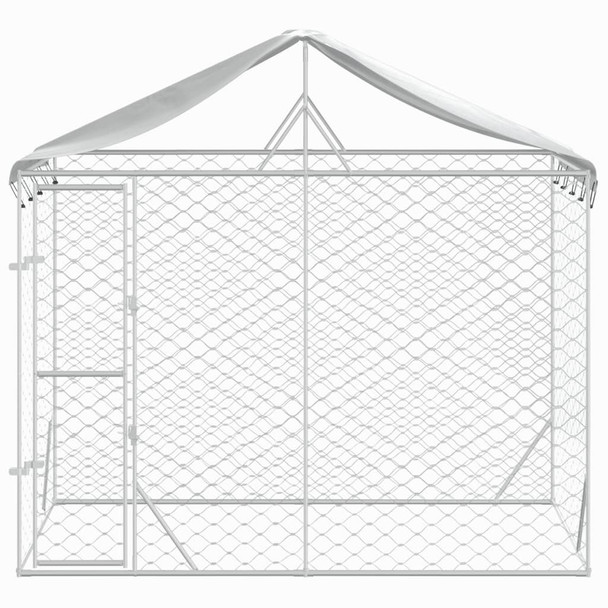 Vanjski kavez za pse s krovom srebrni 3 x 1,5 x 2,5 m čelični 153680