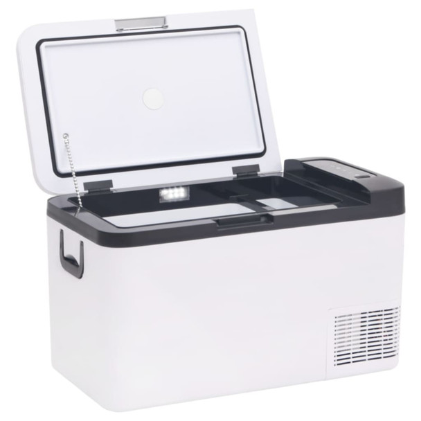 Prijenosni hladnjak s ručkom crno-bijeli 25 L PP i PE 51780
