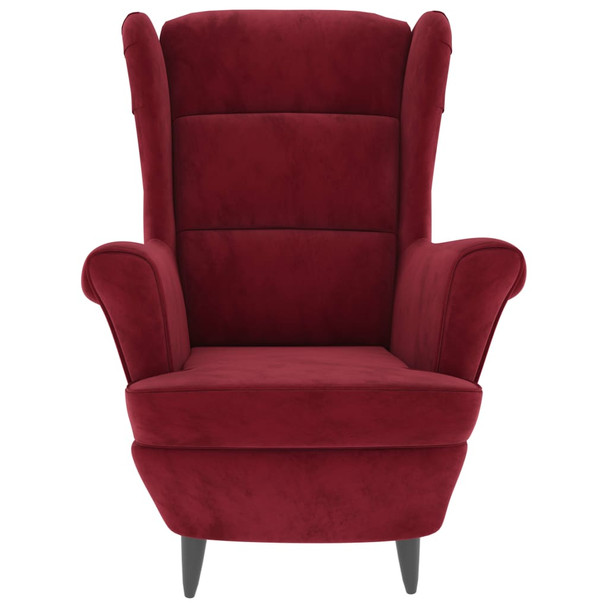 Fotelja od baršuna crvena boja vina 324064