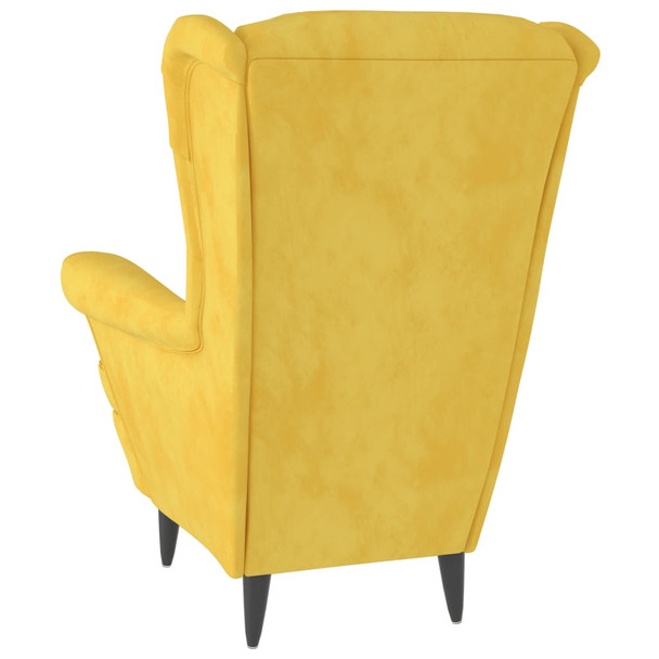 Fotelja od baršuna boja senfa 324066