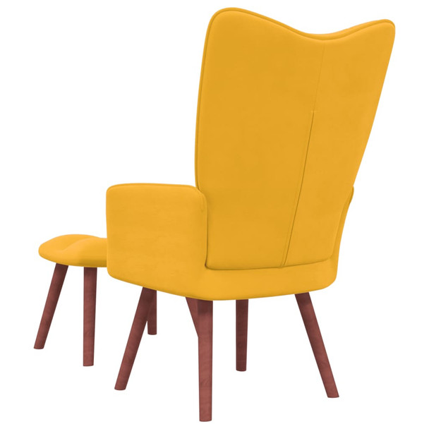 Stolica za opuštanje s osloncem za noge boja senfa baršunasta 328069