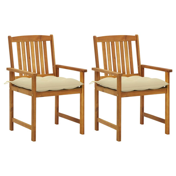 Vrtne stolice s jastucima 2 kom od masivnog drva bagrema 3061201