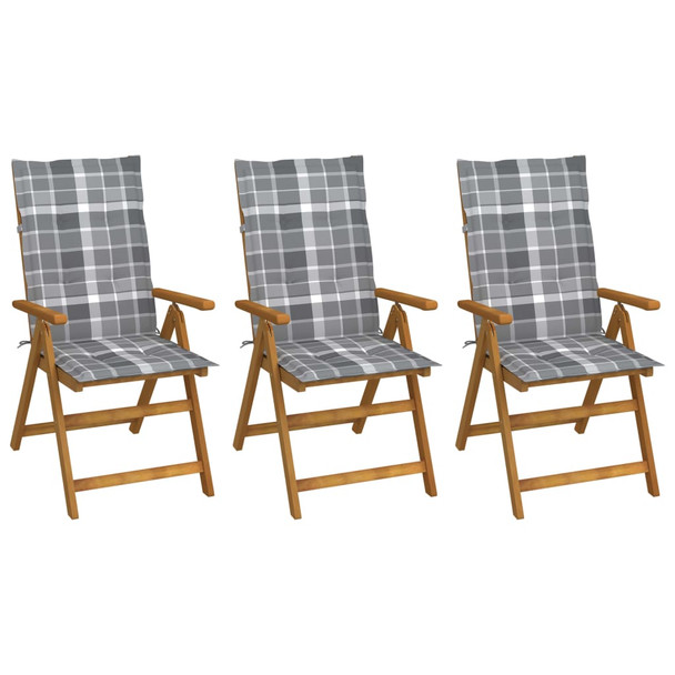 Sklopive vrtne stolice s jastucima 3 kom od bagremovog drva 3064103