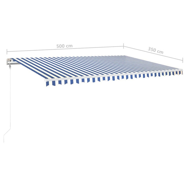 Automatska tenda sa senzorom LED 500 x 350 cm plavo-bijela 3069031