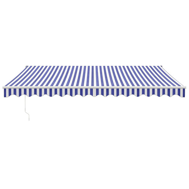 Tenda na uvlačenje plavo-bijela 4 x 3 m od tkanine i aluminija 3154423