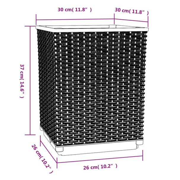 Sadilice 2 kom crne 30 x 30 x 37 cm od polipropilena 364182