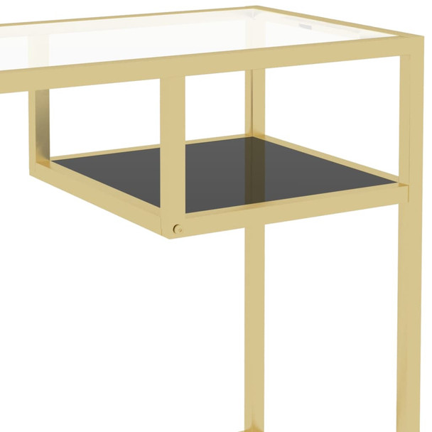 Stol za računalo prozirni 100 x 36 x 74 cm od kaljenog stakla 331626