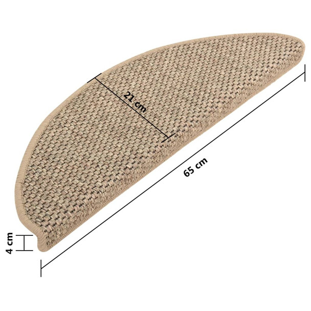 Samoljepljivi otirači za stepenice 15 kom 65x21x4 cm tamnobež 326878