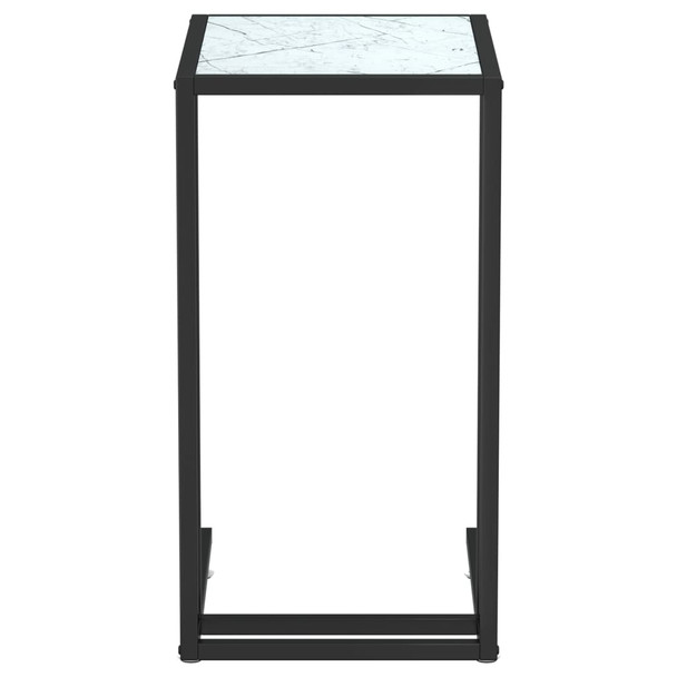 Bočni stolić za računalo bijeli 50x35x65 cm od kaljenog stakla 331652