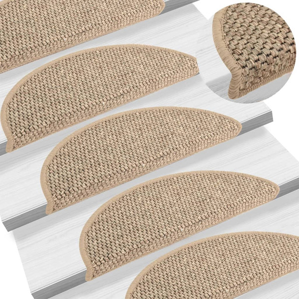 Samoljepljivi otirači za stepenice 15 kom 56x17x3 cm tamnobež 326866