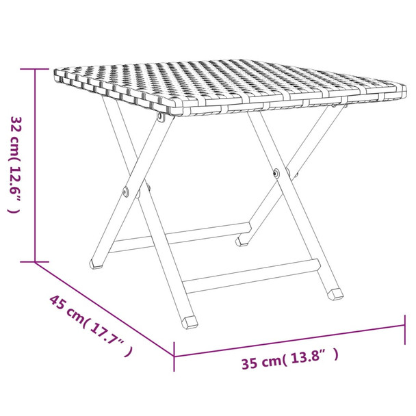 Sklopivi stol sivi 45 x 35 x 32 cm od poliratana 362252