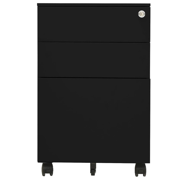 Mobilni ormarić za spise crni 39 x 45 x 60 cm čelični 335980