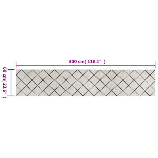 Kuhinjski tepih perivi četvrtasti 60 x 300 cm baršunasti 136569