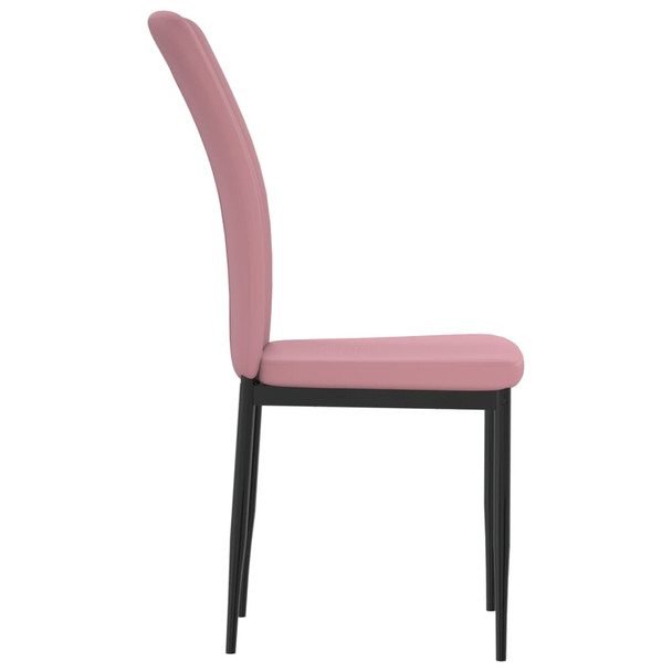 Blagovaonske stolice 4 kom ružičaste baršunaste 326108