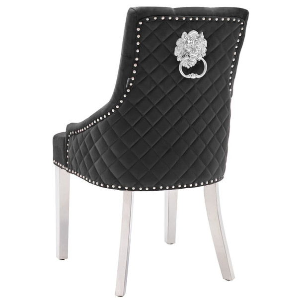Blagovaonska stolica crna baršunasta 337021