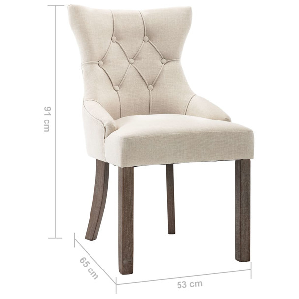 Blagovaonske stolice od tkanine 6 kom bež 3058307