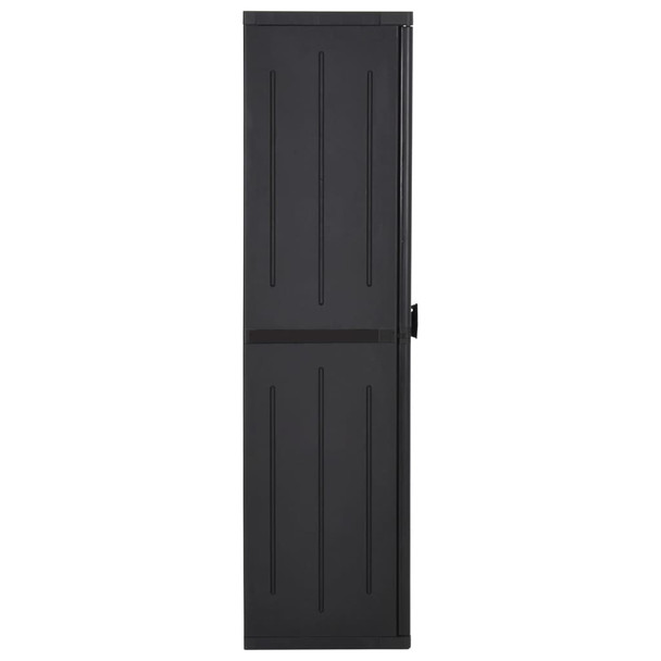 Vrtni ormarić za pohranu crni 65 x 45 x 172 cm PP ratan 151237