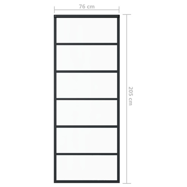 Klizna vrata od stakla ESG i aluminija 76 x 205 cm crna 151014