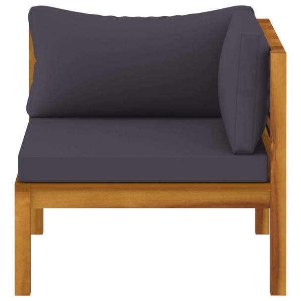 Modularna kutna sofa s tamnosivim jastucima bagremovo drvo 316286