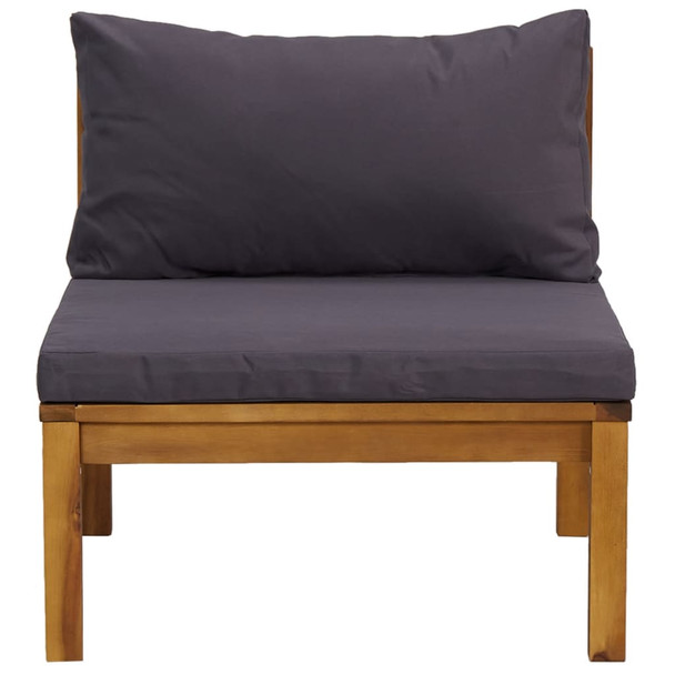Modularna srednja sofa s tamnosivim jastucima bagremovo drvo 316288