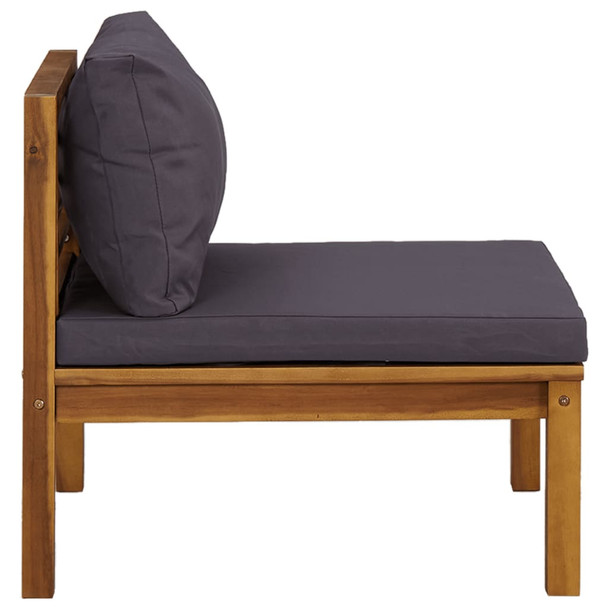 Modularna srednja sofa s tamnosivim jastucima bagremovo drvo 316288