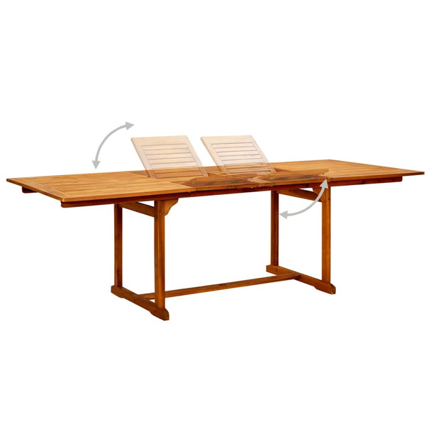 Vrtni blagovaonski stol (160 - 240)x100x75 cm od drva bagrema 316566