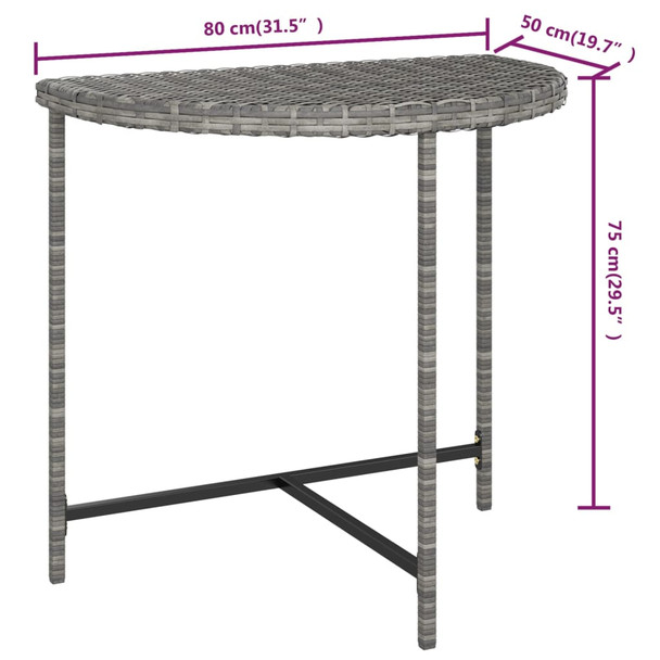 Vrtni stol sivi 80 x 50 x 75 cm od poliratana 316655