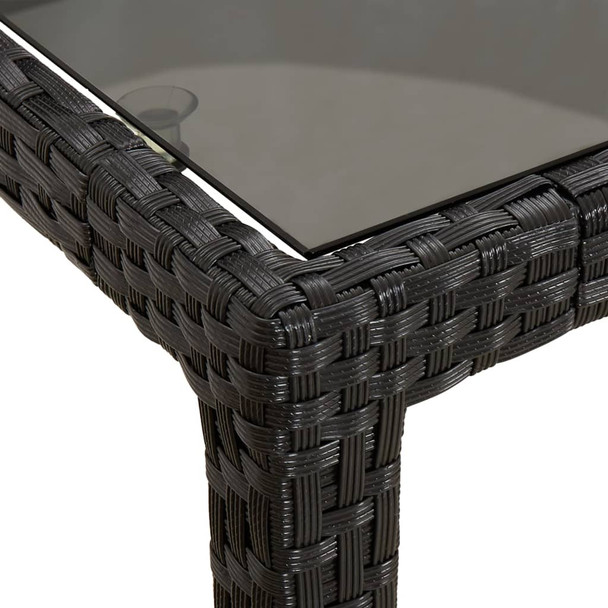 Vrtni stol 90 x 90 x 75 cm od kaljenog stakla i poliratana crni 316699