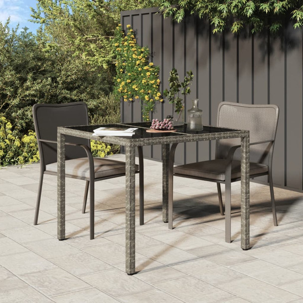 Vrtni stol 90 x 90 x 75 cm od kaljenog stakla i poliratana sivi 316701