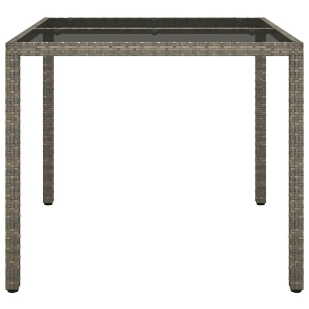 Vrtni stol 90 x 90 x 75 cm od kaljenog stakla i poliratana sivi 316701
