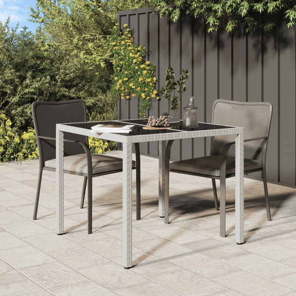 Vrtni stol 90x90x75 cm od kaljenog stakla i poliratana bijeli 316702
