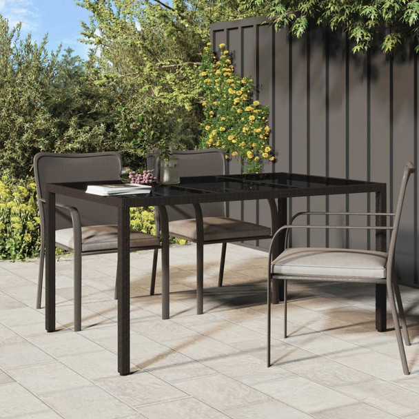 Vrtni stol 150x90x75 cm od kaljenog stakla i poliratana smeđi 316704