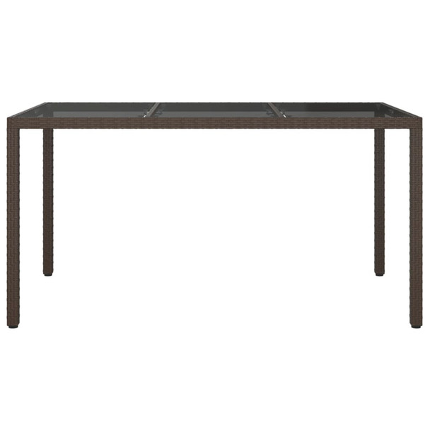 Vrtni stol 150x90x75 cm od kaljenog stakla i poliratana smeđi 316704