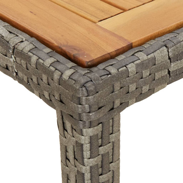 Vrtni stol od poliratana i bagremovog drva 90 x 90 x 75 cm sivi 316719