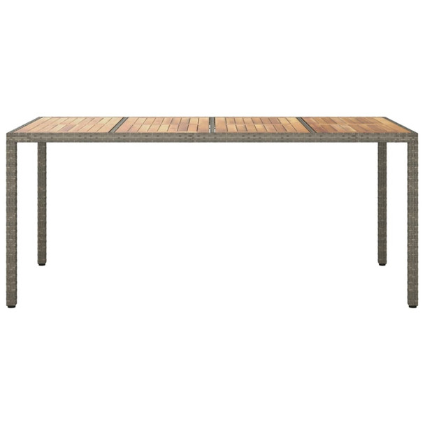 Vrtni stol od poliratana i bagremovog drva 190x90x75 cm sivi 316723