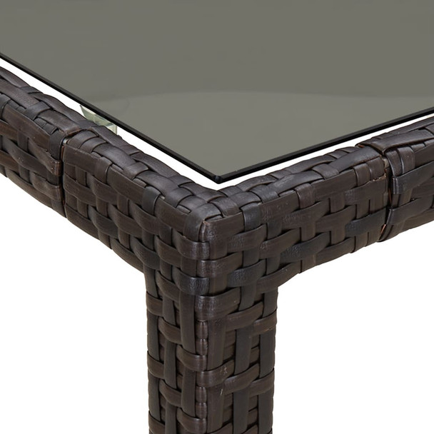Vrtni stol smeđi 250x100x75 cm od kaljenog stakla i poliratana 316724