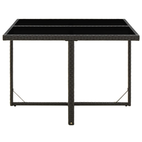 Vrtni stol crni 109 x 107 x 74 cm od poliratana i stakla 316764