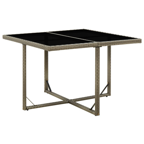Vrtni stol sivi 109 x 107 x 74 cm od poliratana i stakla 316765
