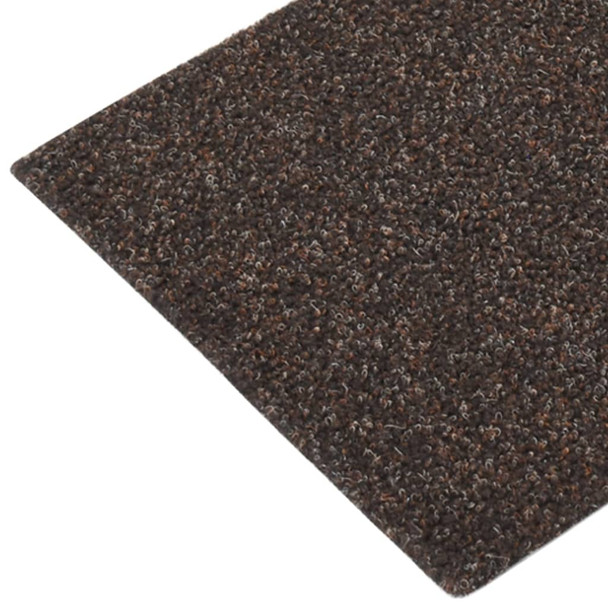 Samoljepljivi otirači za stepenice 15 kom 60 x 25 cm tamnosmeđi 326919
