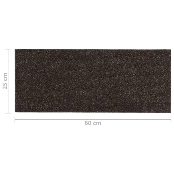 Samoljepljivi otirači za stepenice 15 kom 60 x 25 cm tamnosmeđi 326919