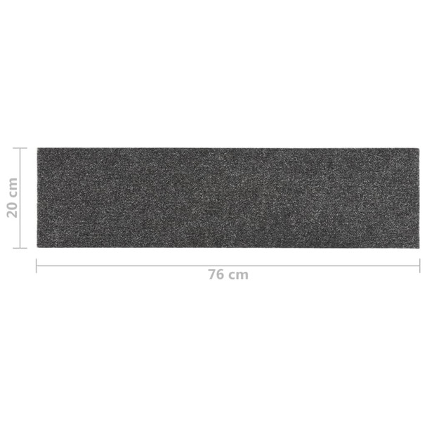 Samoljepljivi otirači za stepenice 15 kom 76 x 20 cm sivo-smeđi 326932