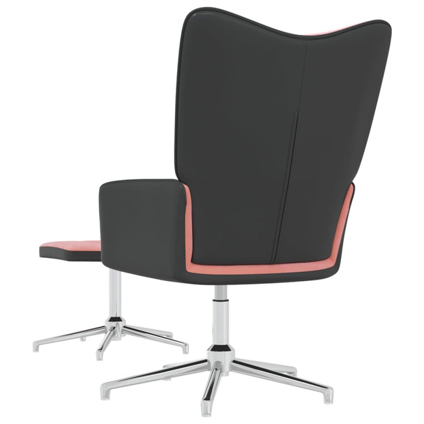 Stolica za opuštanje s osloncem za noge ružičasta baršun/PVC 327868