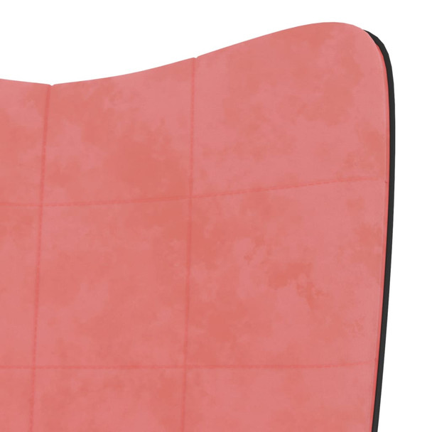 Stolica za opuštanje s osloncem za noge ružičasta baršun/PVC 327868
