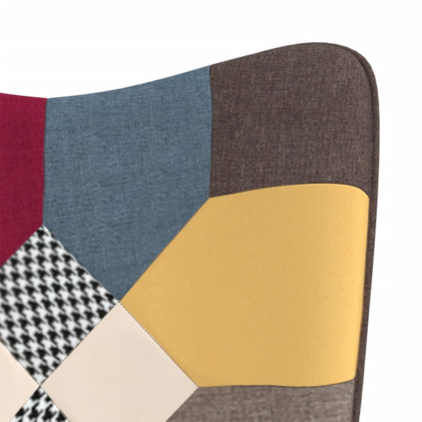 Stolica za ljuljanje s osloncem za noge patchwork od tkanine 328192