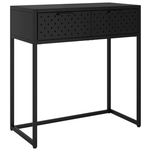 Konzolni stol crni 72 x 35 x 75 cm čelični 335889
