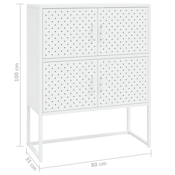 Visoka komoda bijela 80 x 35 x 100 cm čelična 335881