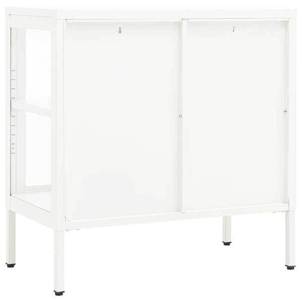 Komoda bijela 70 x 35 x 70 cm od čelika i stakla 336065